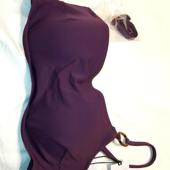 NWT SINGLE SHOULDER MOLDED CUP BIKINI SWIM BRA TOP WITH EXTRA STRAP - Picture 3 of 5